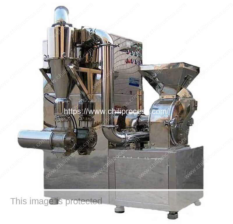 Máquina trituradora de pimenta em pó de descarga contínua integrada