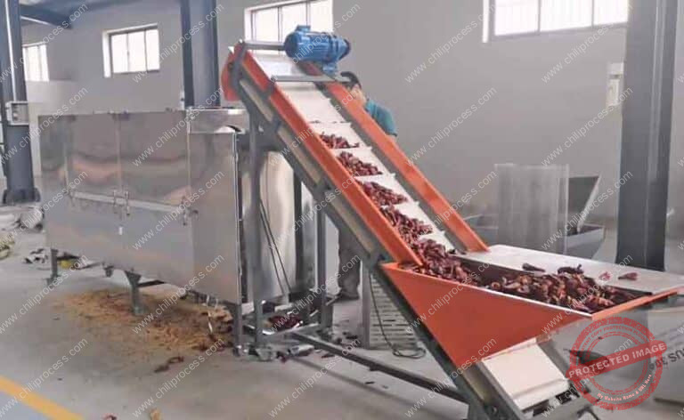 Stainless Steel Chili Pepper Stem Cutting Machine Chili Processing